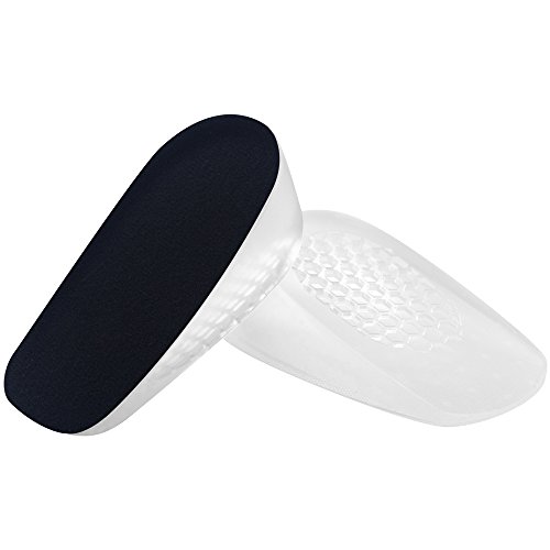 Soumit Invisibile Altezza Aumentato Metà Solette Nero (Aggiungere 2cm), Morbido Antiscivolo Autoadesivo Soletta, Confortevole Indietro Tacco Inserire, Silicone Gel Metà Pastiglie