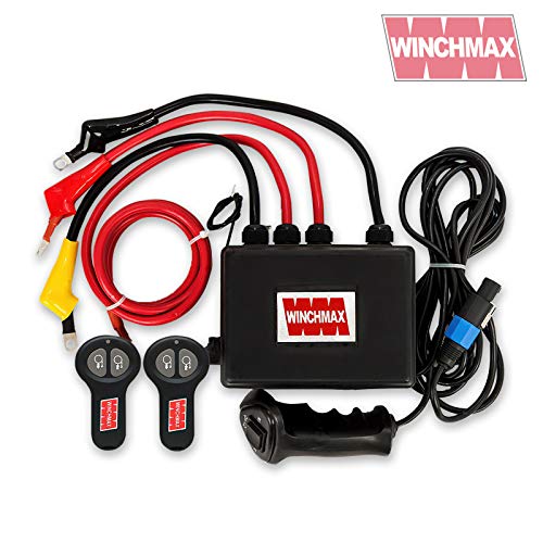 Winchmax - Scatola di controllo completa per verricello elettrico da 12 V, cavo di comando e telecomando wireless doppio