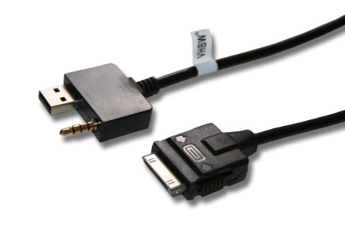vhbw Cavo AUX Line-In adattatore per autoradio compatibile con Apple iPhone (modelli con attacco a 30 pin) - USB