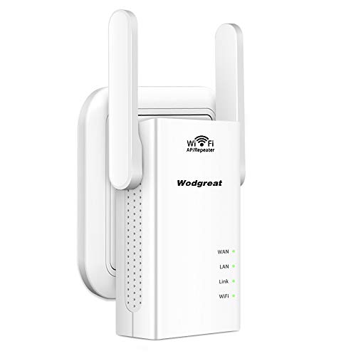 Wodgreat Ripetitore WiFi Wireless WiFi Router Extender WiFi Booster Amplificatore 300Mbps/ 2.4GHz con Porta LAN e Antenna, modalità AP/Ripetitore/Router, Compatibile con Tutti i Modem Router WiFi