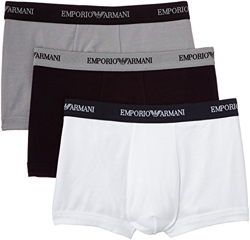 Emporio Armani Underwear 111357CC717, Boxer Uomo, Multicolore (Bianco/Nero/Grigio), X-Large