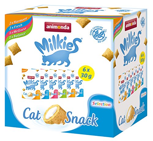 animonda Milkies, croccanti fagottini senza cereali per gatti, snack per gatti, Selection, 12 x 30 g