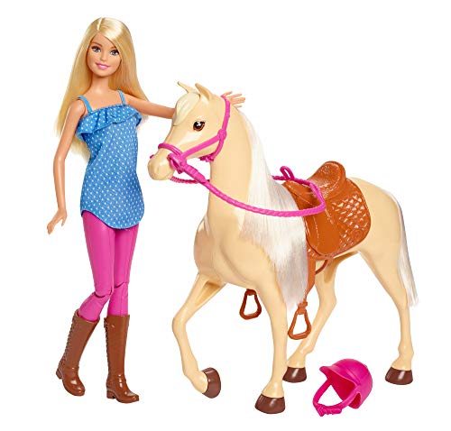 Barbie Bambola con Cavallo e Accessori, Giocattolo per Bambini 3+ Anni, FXH13