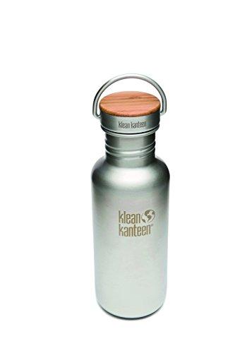 Klean Kanteen Bottiglia in Acciaio Inox con Tappo in bambù, 532 ml, Acciaio Inox Spazzolato, 8020056