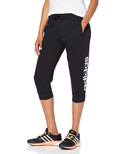 Adidas Essentials Linear 3/4 Pant, Pants Donna, Black/White, M 44-46