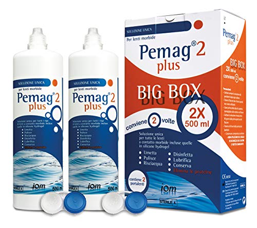 Pemag Plus 2 Soluzione Unica per Lenti a Contatto Big Box - 2X500ml