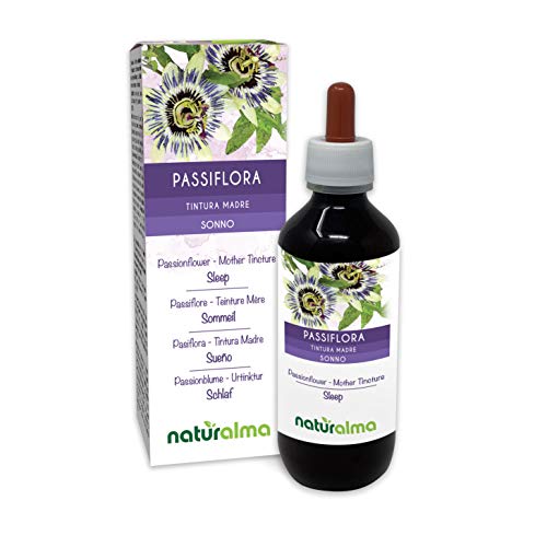 Passiflora (Passiflora incarnata) erba con fiori Tintura Madre analcoolica NATURALMA | Estratto liquido gocce 200 ml | Integratore alimentare | Vegano