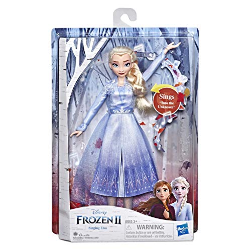 Disney Frozen 2 - Elsa Cantante, Bambola elettronica con Abito Azzurro, Ispirato al Film Frozen 2