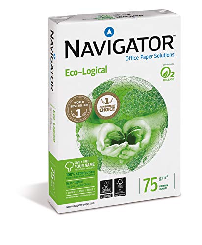 Navigator Eco-Logical Carta Premium per ufficio, Formato A4, 75 gr, 1 risma da 500 Fogli