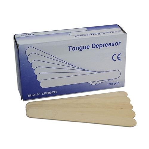 Depressore per lingua medica in legno, 15,2 cm, confezione da 100