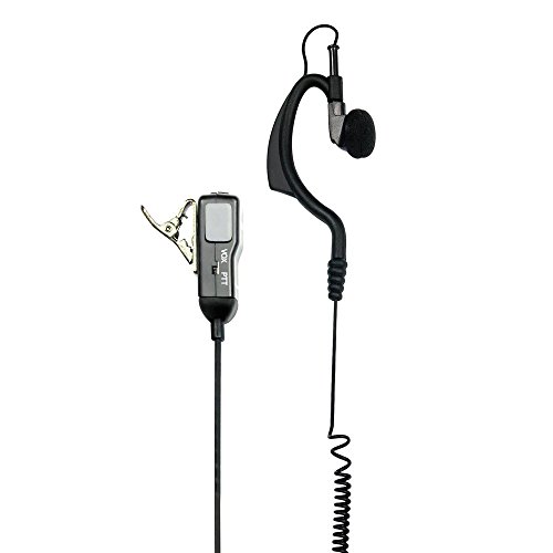 Midland MA21-L Microfono con Mono Auricolare Regolabile, Accessorio per Radio Ricetrasmittenti con Doppio Jack/Pin Cavi (PRM, G7, G8 e G9) Spiralati, PTT e VOX Selezionabili