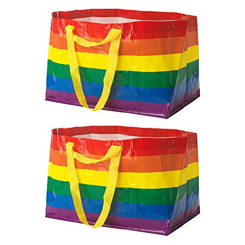 Ikea KVANTING (FRAKTA) - Borse riutilizzabili Pride, 71 l, colore: arcobaleno