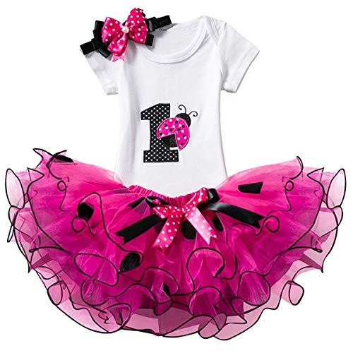 NNJXD Ragazza Shinny Stripe Bambina Senza Maniche/Tutu Manica Lunga Stampa/Vestito da Compleanno (1 Anni, 11 Colore rosa)