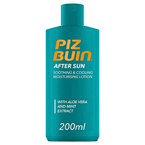 PIZ BUIN, Latte Doposole Idratante Lenitivo e Rinfrescante, After Sun, Assorbimento Rapido, Rinfresca e Lenisce, Con Aloe Vera ed Estratto di Menta, 200ml