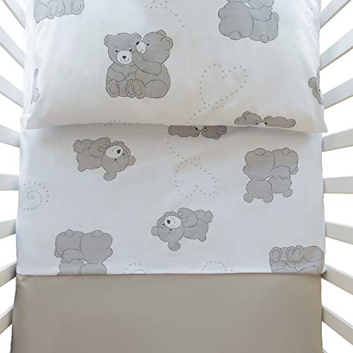 Cangoo Set lenzuola 3 pezzi per lettino neonato, culla, biancheria Da Letto, 60x120 cm, 100% Cotone, Lenzuolo Di Sopra Copripiumino/Sacco Double Face