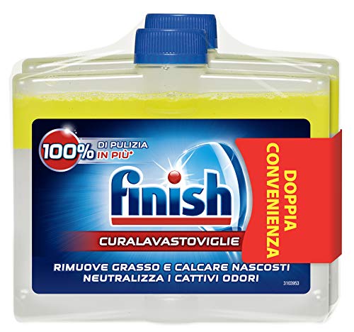 Finish Curalavastoviglie Additivo Lavastoviglie, Limone, 2 x 250 ml