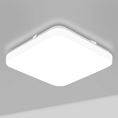 LE Plafoniera LED, 22W Lampada da Soffitto, Equivalente a 100W, Lampada da Bagno 5000K Bianco Diurno, Plafoniera da Bagno per Cucina, Corridoio, Ufficio, Balcone, Camera da Letto, Quadrato 30x30cm