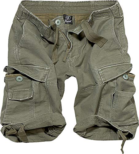 Brandit Vintage Shorts Basic Pantaloncini, Olive, M Uomo
