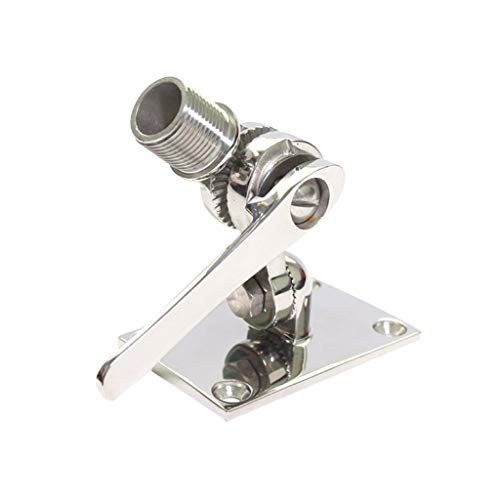 HaoYueDa 3-5/8 Pollici 92 Millimetri Marine Antenna in Acciaio Inox Regolabile Mount Base for Imbarcazioni Yacht d'Argento