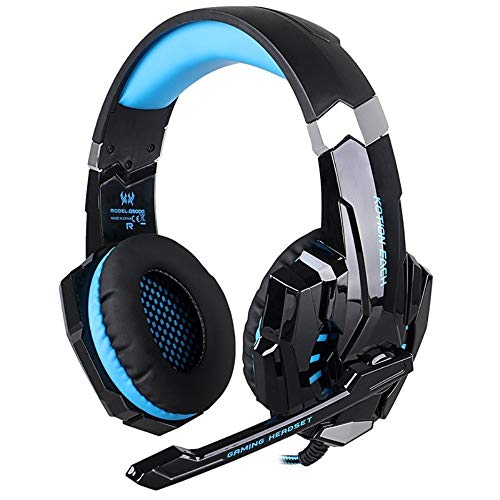 Kotion Each G9000 Over Ear Gaming Headphones with Mic and LED (Black/Blue) compatible with PC, iPad, iPhone, Tablets, Mobile Phones [Edizione: Regno Unito]