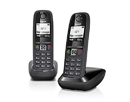 Gigaset AS 405 Duo Telefono Cordless, Chiamate tra Interni/Interfono, Rubrica Personalizzabile, Trasferimento di Chiamata, Nero [Italia]