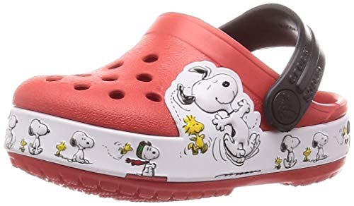 Crocs FL Snoopy Woodstock CG K, Infradito per Il Tempo Libero e Abbigliamento Sportivo Unisex per Bambini, Multicolor (Fiamma), 29 EU