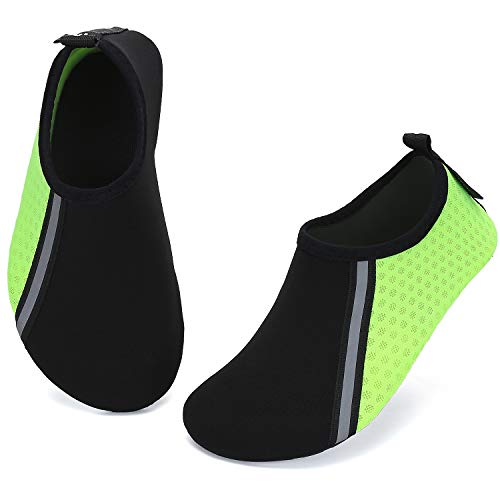 katliu Bambini Scarpe da Immersione Ragazze Ragazzi Scarpette da Surf da Scoglio Water Shoes per Piscina Nuoto Spiaggia Canottaggio Vela Aqua Cycling Snorkel Mare Fiume(031 Verde, 24/25 EU)