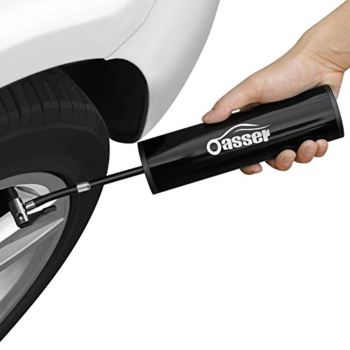 Oasser Compressore Portatile per Auto Aria Mini Pompa con Batteria Ricaricabile 2000 mAh per Moto, Bici, Auto, Palloni con Schermo LCD e torcia LED
