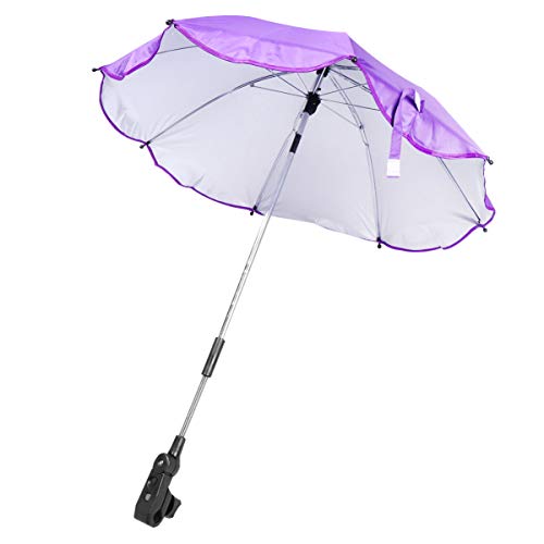 LIOOBO Ombrellone Passeggino Ombrellone Raggi UV Ombrellone Antipioggia Carrello Ombrellone per Esterno Pioggia Auto Esterna (Viola)