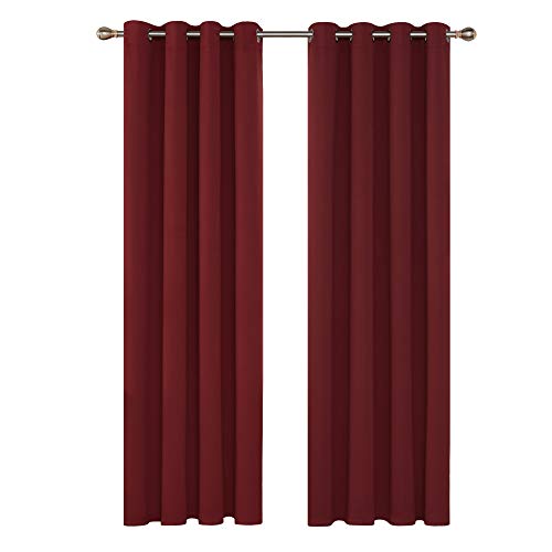 Deconovo Tende Oscuranti Termiche Isolanti Tende Finestre Soggiorno Moderne con Occhielli 140X290 CM Rosso Scuro 2 Pannelli