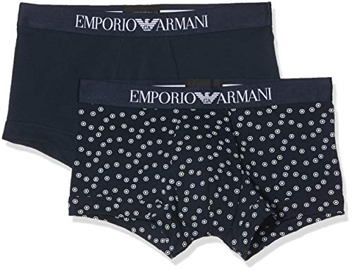 Emporio Armani Underwear Multipack - Pattern Mix 2pack Trunk Costume da Bagno, Blu (Esagono/Marine 67235), X-Large Uomo