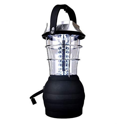 Menky Lanterna solare a 5 modalità, a manovella, 36 LED, ricaricabile, da campeggio, lampada di emergenza, lampada a LED ultra luminosa, per campeggio, per escursioni