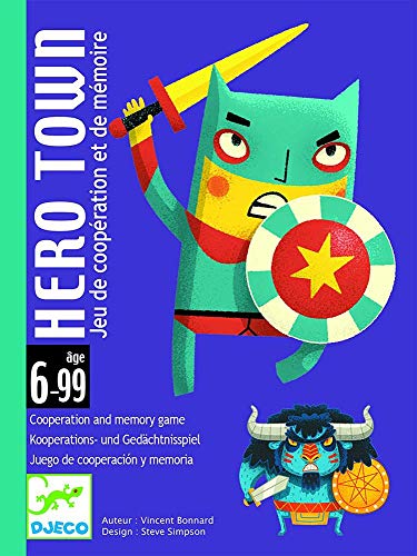 Djeco - Hero Town C Gioco di carte con supereroi e cattivi per bambini a partire da 6 anni, multicolore (DJ05143)