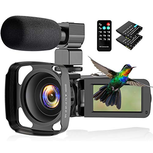 CamVeo Videocamera,vlogging Camcorder 2.7K, videocamera per vlogging con zoom potente 16X e 36 megapixel IR visione notturna digitale, registratore videocamera con touchscreen LCD da 3,0 pollici