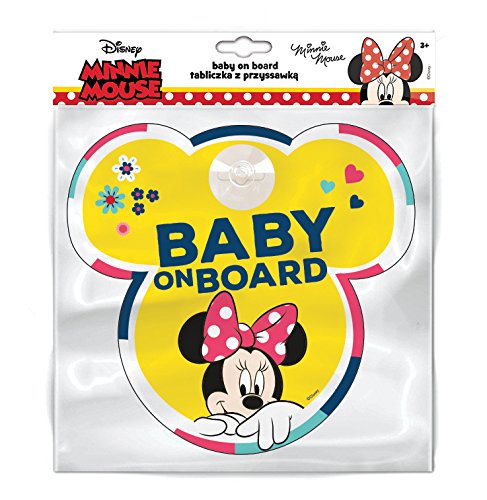 Disney 9613 Lavagna con Ventosa Gancio Baby On Board Minnie