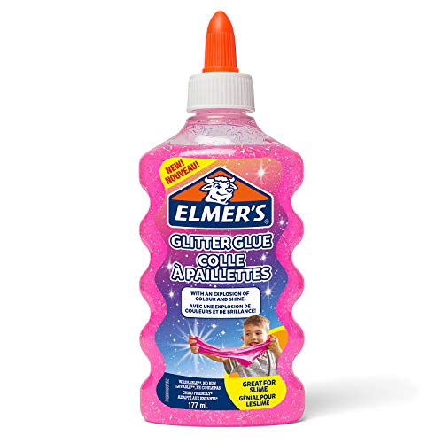 Elmer’s Colla Vinilica Glitterata,Rosa, 177 ml, Lavabile e Adatta ai Bambini, Ottima per Realizzare Slime, Confezione da 1