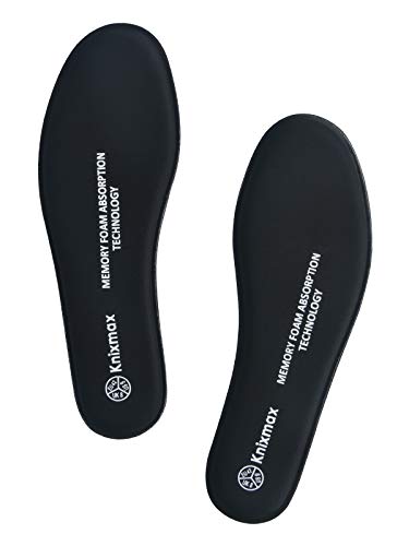 Knixmax Uomo Donna Solette Memory Foam molto morbide Confort Suole Scarpe per Stivali da Lavoro e Passeggio, Sport Solette per Assorbimento Degli Urti e Ammortizzazione per Piedi, nero EU 35