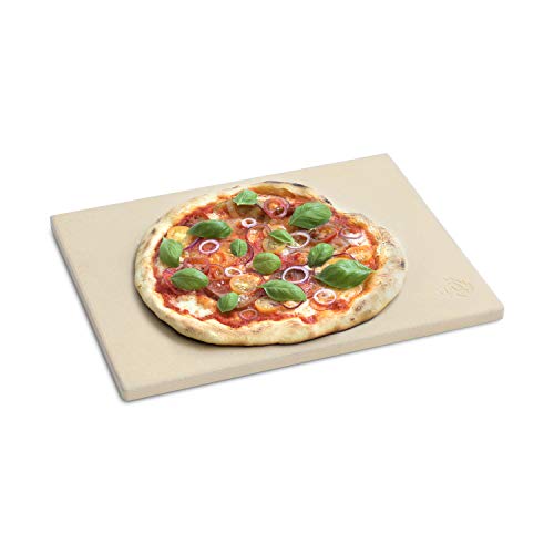 BURNHARD Pietra per Pizza per Forno e Barbecue, Cordierit, Rettangolare, Adatto per Pane, Tarte Flambée e Pizza, Mattone refrattario - 38 x 30 x 1.5 cm