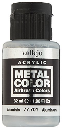 Acrylicos Vallejo Metal Color - Vernice Semi Opaca in Alluminio, 32 ml, Grigio (Aluminium)