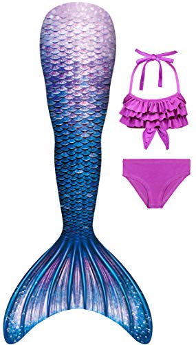 shepretty Coda di Sirena con Bikini per Bambina,JCKA24+WJF74wupu,140