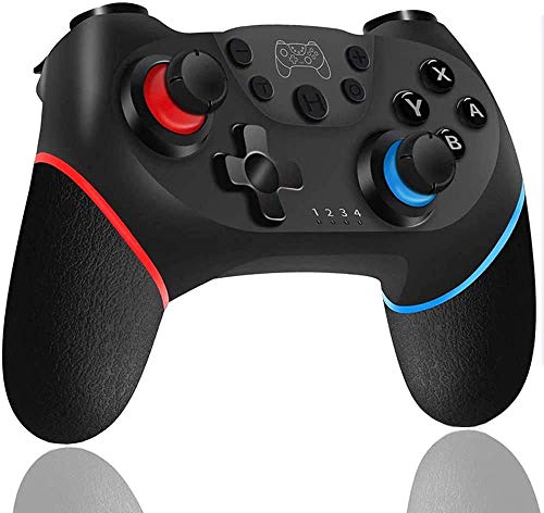 WonDa Controller Nintendo Switch, Wireless Bluetooth Switch Pro Controller, Switch Gamepad Joystick con Turbo Regolabile Dual Motor Vibration Supporta Sensor 6 Gyro Axis