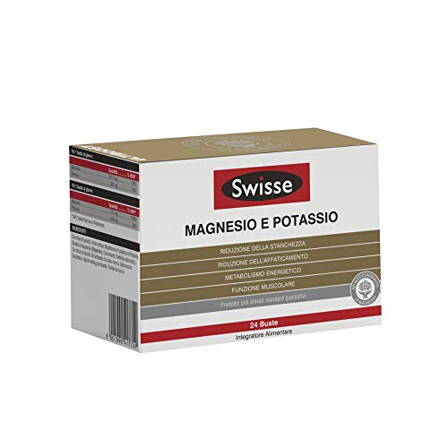 Swisse Magnesio e Potassio, Integrazione di Sali Minerali, Integratore Alimentare, 24 Buste