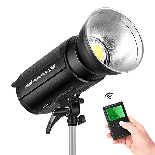 Neewer 150W LED Video Luce Bianca 5600K Versione Illuminazione Continua, CRI 95+, 2.4G Telecomando e Riflettore, Bowens Mount per Registrazione Video, Fotografia Ritratto, Riprese Esterna (SL-150W)