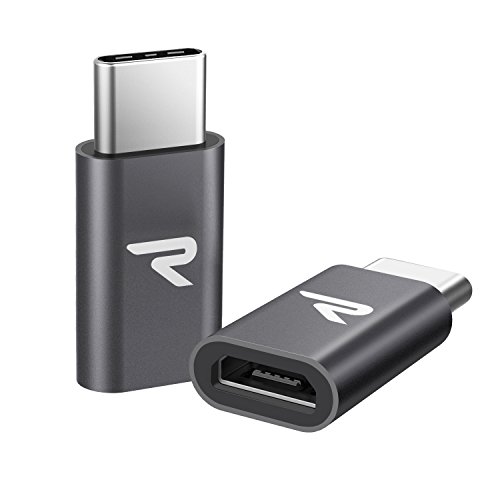 RAMPOW Adattatore USB C a Micro USB [2 Pezzi] - Garanzia A Vita - Type C a Micro USB Connettore Compatibile con OnePlus, Huawei, Nexus, MacBook ECC. - Grigio Siderale