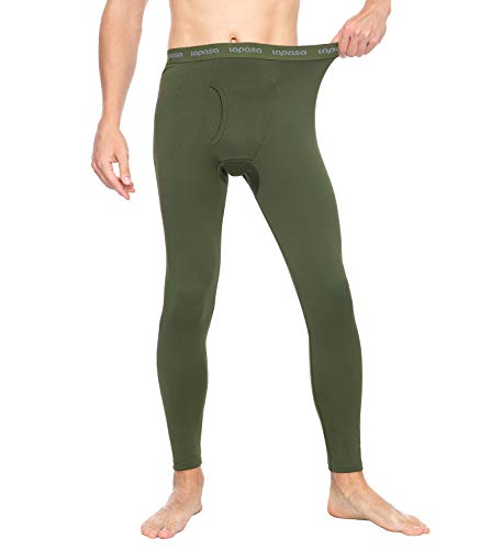 LAPASA Uomo Pantaloni Termici Invernali Ad Alta Densità Intimo Super Termico Heavyweight M25 (Large, Verde Scuro)