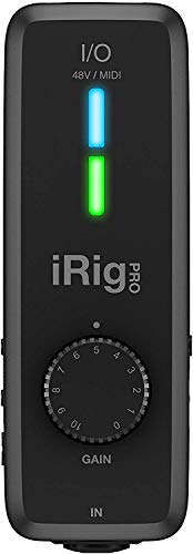 Ik Multimedia iRig PRO I/O interfaccia Midi, 24 Bit/96Khz, Qualità del Suono, Accessorio per Smartphone, Interfaccia Mobile per i Viaggi, Nero