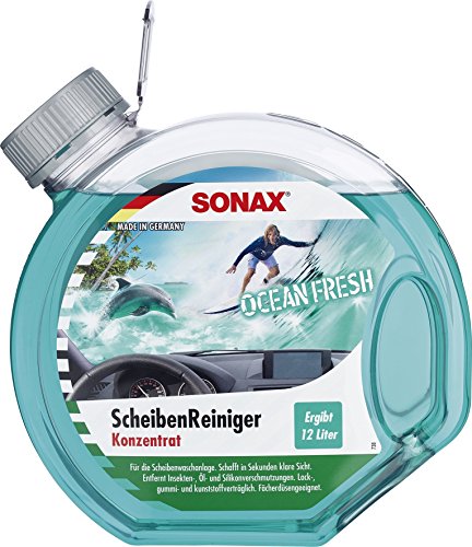 Sonax 03884000 - Detergente per vetri concentrato Ocean-Fresh (3 litri), detergente estivo per parabrezza con profumo di Ocean Fresh, art.