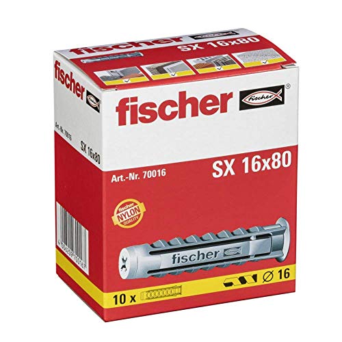 Fischer 70016 - 10 Tasselli In Nylon da 16 x 80