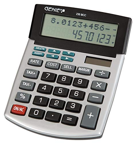 Genie 235 BCC 12 cifre Business della Calcolatrice da tavolo (Dual Power (Solare e Batteria), con Data Display Weg) argento/grigio