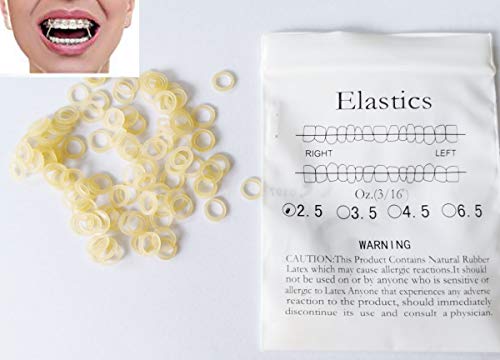 Ambra 3/16 Denti elastici dentali Spazio vuoto Elastici ortodontici 2,5 OZ Forza leggera (1 borsa = 100 pezzi)